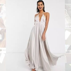 ISO ASOS Edition plunge cami maxi dress w full skirt